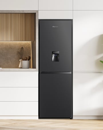 Fridgemaster MC55240DEB Fridge Freezer with Water Dispenser- E Rated