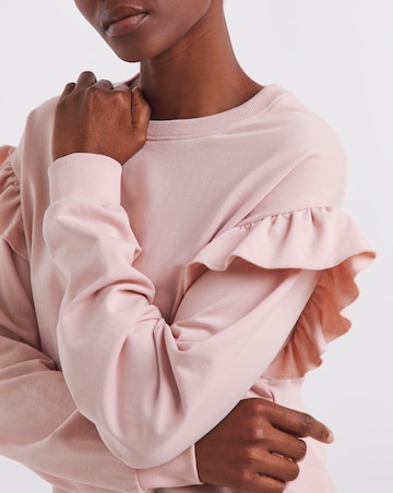 Simply Be Powder Pink Frill Detail Sweatshirt
