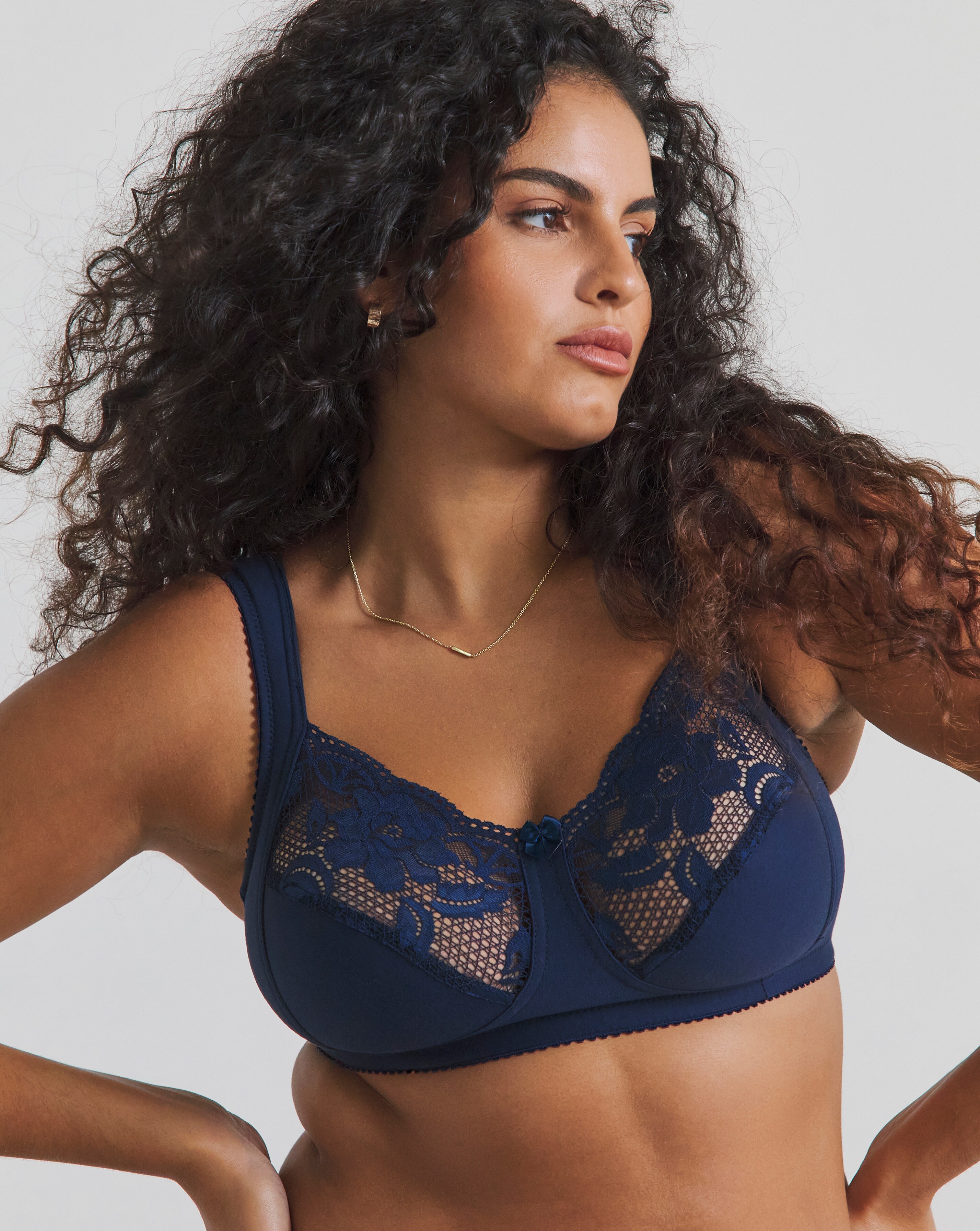 Miss Mary of Sweden Lovely Lace Non Wired Bra Dark Blue