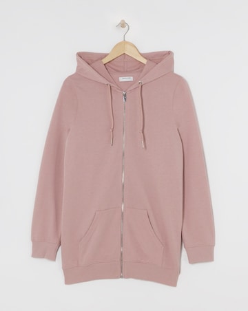 The Blush Longline Zip Hoodie