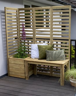 Forest Modular Garden Seating Set with Bench, Planter and Screen