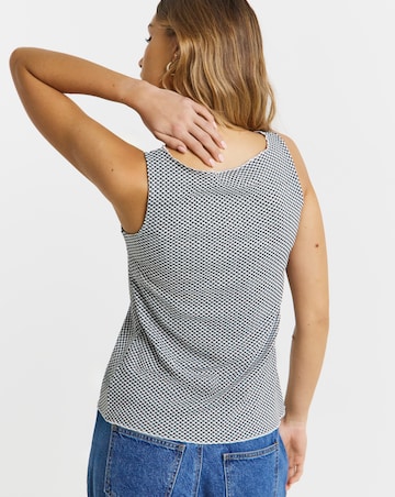 Black and White Gingham Button Through Top