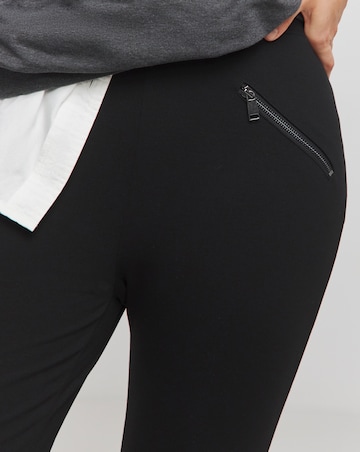 High Waist Super Stretch Ponte Tregging with Zip Detail