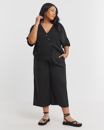 Simply Be Tie Waist Linen Mix Culottes