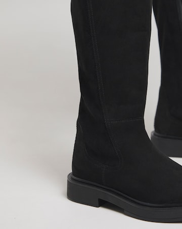 Perry Stretch Back Flat Knee High Boots - Extra Wide Fit (EEE) & Curvy Plus Calf