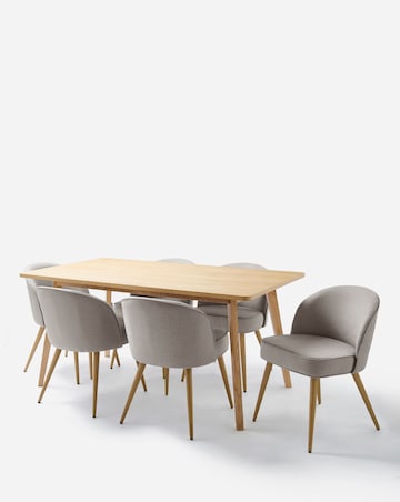 Oslo Dining Table with 6 Emilie Fabric Chairs