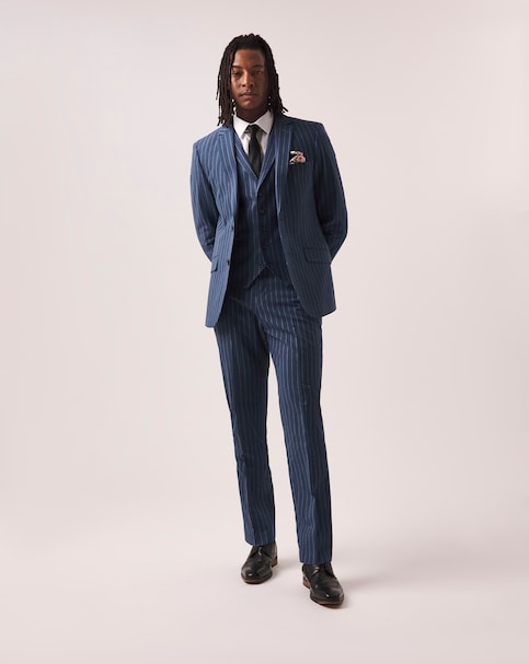 Joe Browns Striped Cotton Linen Suit Trousers