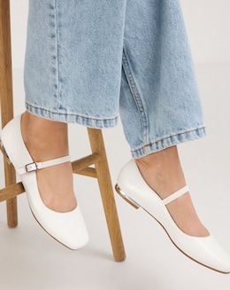 Simply Be Emilie Mary Jane Stretch Ballerina Shoes - Wide Fit (E)