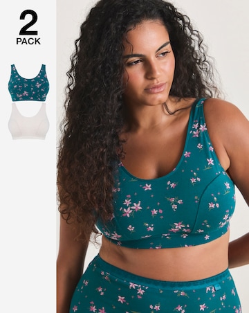 Slimma (2 Pack) Cotton Comfort Tops Floral Print