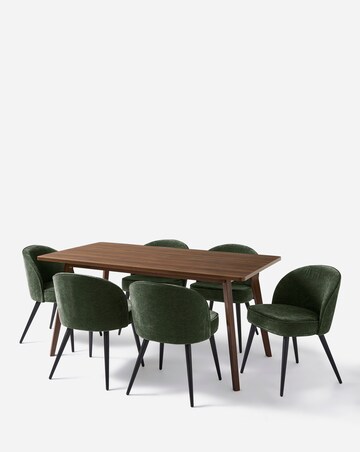 Oslo Dining Table with 6 Emilie Chenille Chairs