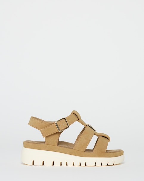 Cushion Walk Taupe Flatform Fisherman Sandals - Wide Fit (E)