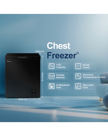 Fridgemaster MCF142EB 142L Chest Freezer - Black E Rated