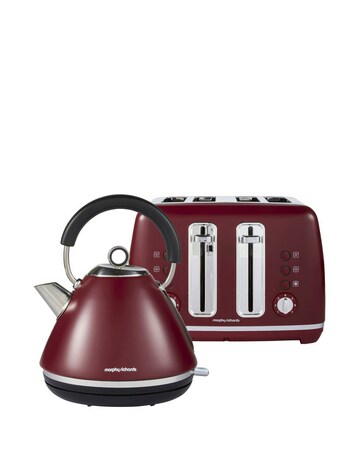 Morphy Richards Accents Pyramid Kettle & Toaster Rhubarb