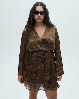 Mango Animal Print Ruffle Dress