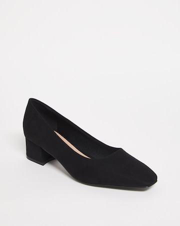 Orlia Flexi Sole Block Heel Court Shoes - Extra Wide Fit (EEE)