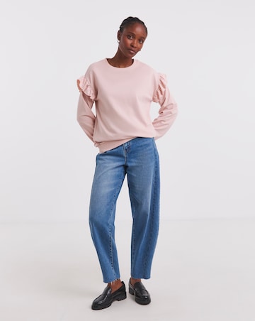 Simply Be Powder Pink Frill Detail Sweatshirt
