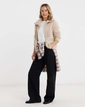 Boucle Zip Through Cardigan