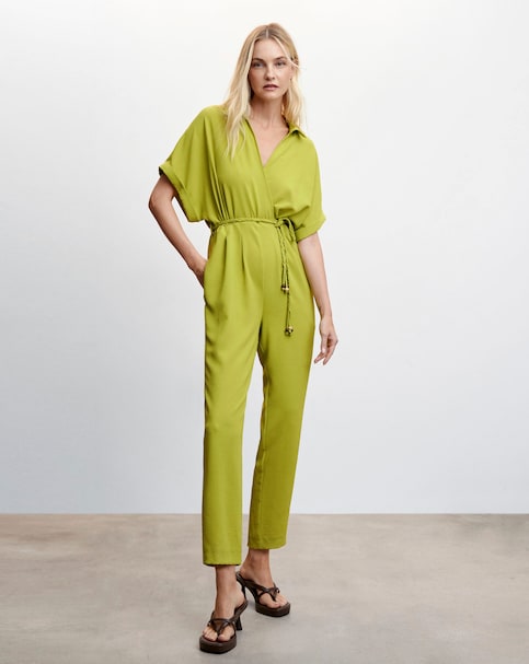 Mango Lace Shirt Jumpsuit