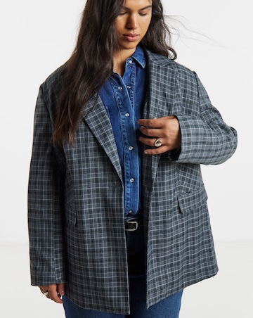 Simply Be Oversized Check Blazer