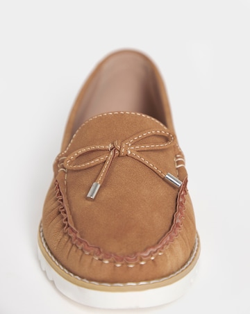 Cushion Walk Bow Detail Moccasin Flats - Extra Wide Fit (EEE)