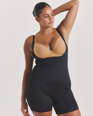 Figleaves Smoothing Shaping Wear Your Own Bra Thigh & Body Slimmer Black