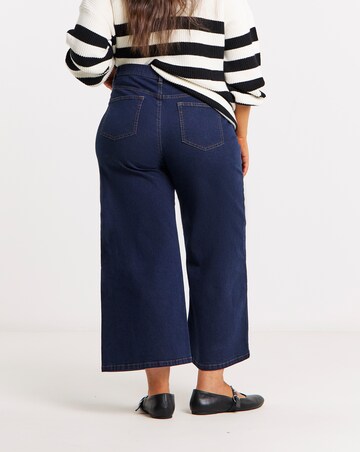Simply Be Indigo 24/7 Crop Wide Leg Jeans