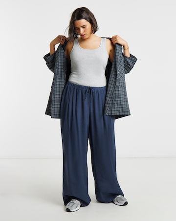 Simply Be Navy Palazzo Twill Trouser