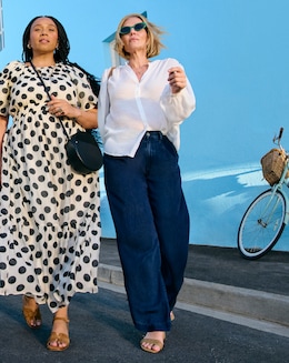 Indigo Wide Leg Jeans with Tencel TM Lyocell