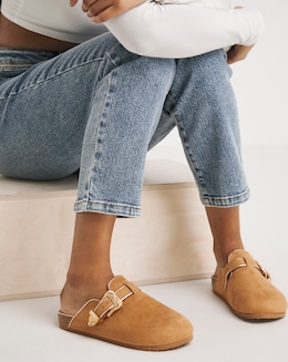 Ellie Footbed Closed Toe Mule Shoe - Wide Fit (E)