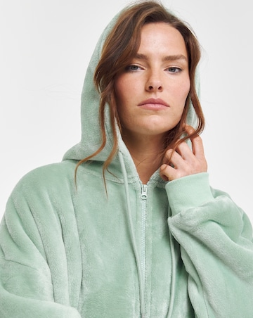 Pretty Secrets Zip Through Oversized Hooded Lounge Dress