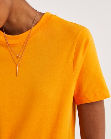 Orange Crew Neck Short Sleeve T-Shirt