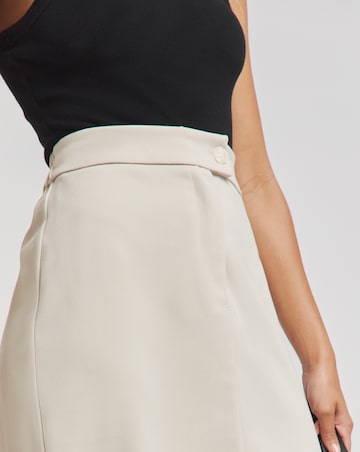 Neutral Tailored Maxi Skirt
