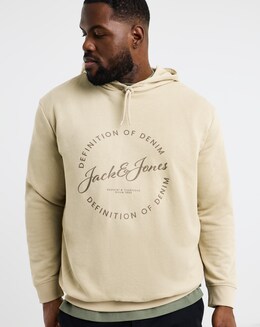 Jack & Jones oversized logo hoodie in khaki