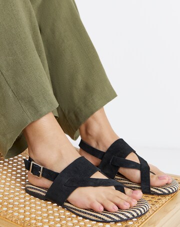 Catalina Suede Toe Post Sandals - Extra Wide Fit (EEE)