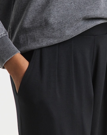 Black Jersey Tapered Trousers