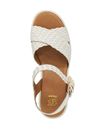 Dune Kinleys Ecru Leather Woven Flatform Sandals - Standard Fit (D)