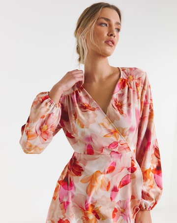 Flounce London Floral Wrap Midaxi Dress