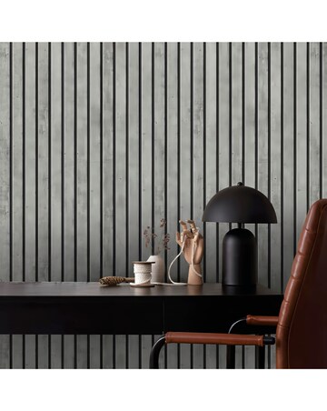 Fresco Concrete Slats Grey Wallpaper