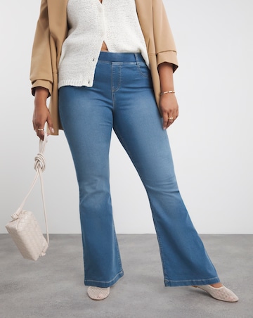 Simply Be Erin Mid Blue Pull On Bootcut Jeggings