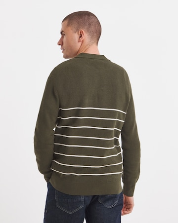 Stripe Slouch Knitted Polo