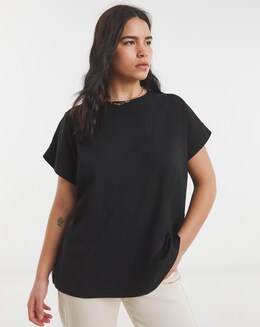 Black Boxy Pure Cotton T-Shirt