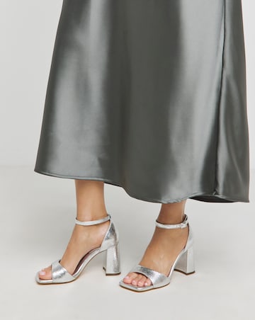 London Barely There Block Heel Sandals Wide E Fit