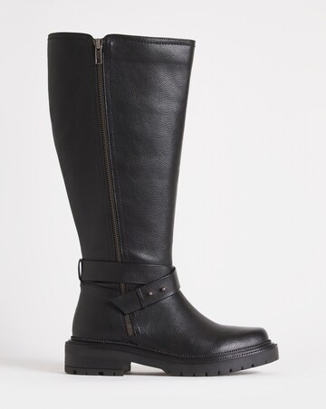 Baza Casual Zip Knee High Boots Extra Wide EEE Fit Curvy Calf