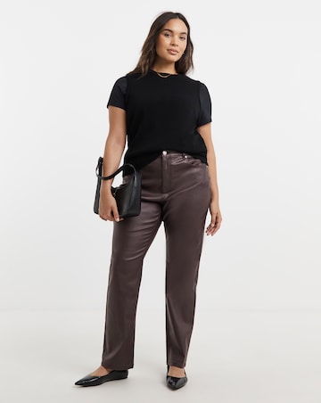 Burgundy Coated Straight Leg Jeans