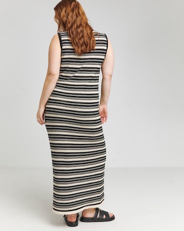 Nobody's Child Textured Knitted Striped Midi Dress