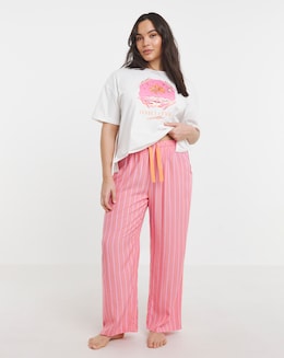 Simply Be Sunset Lover Stripe Pant Pyjama Set
