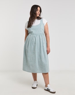 Simply Be Gingham Textured Sundress With Pockets