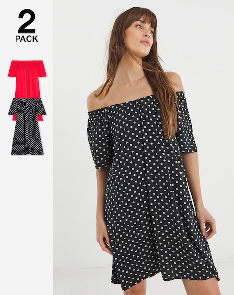 2 Pack Bardot Swing Dresses
