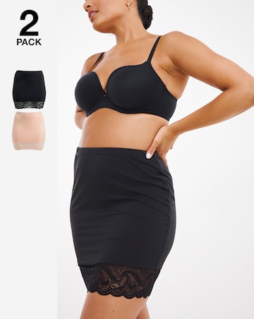 MAGISCULPT Firm Control (2 Pack) Shape And Sculpt Half Slips Black/Blush