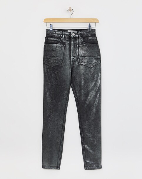 Metallic Coated Slim Jean
